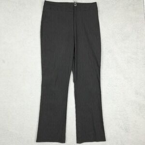 Tangents Womens Pants Trouser Boot Cut Black Pinstripe Mid Rise 31